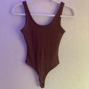 Brown tank top bodysuit
